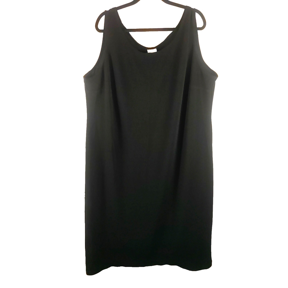 Black Jumper Dress Knee Length Sleeveless Size 24 W Church Business - Picture 6 of 7
